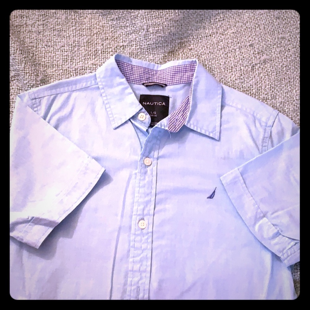 Nautica boys 14/16 light blue polo style shirt